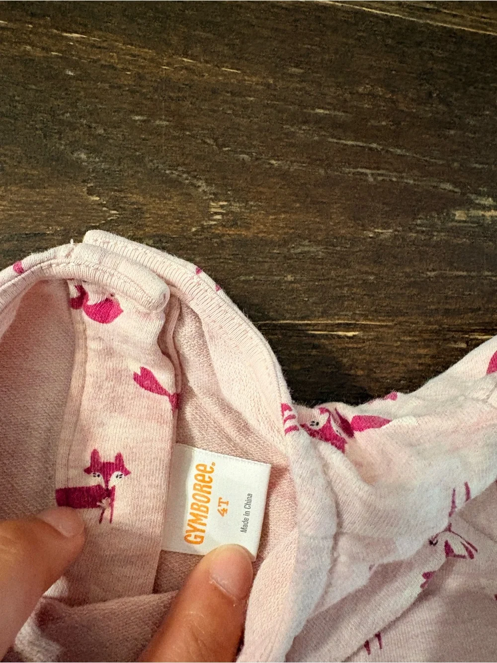 Gymboree Pink and Magenta Fox Print Long Sleeve Dress